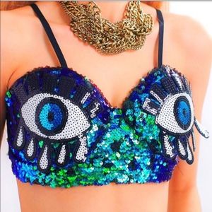 Discount Universe Sequin Eye Bralette